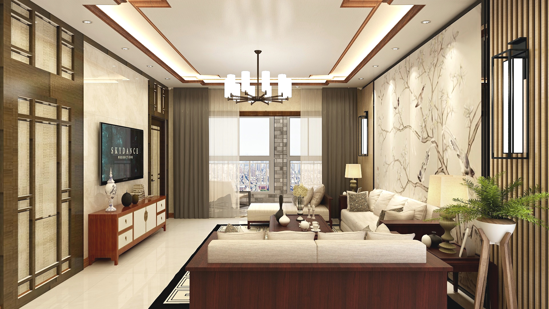 长治室内设计-润泽礼园新中式132㎡4室装修效果图