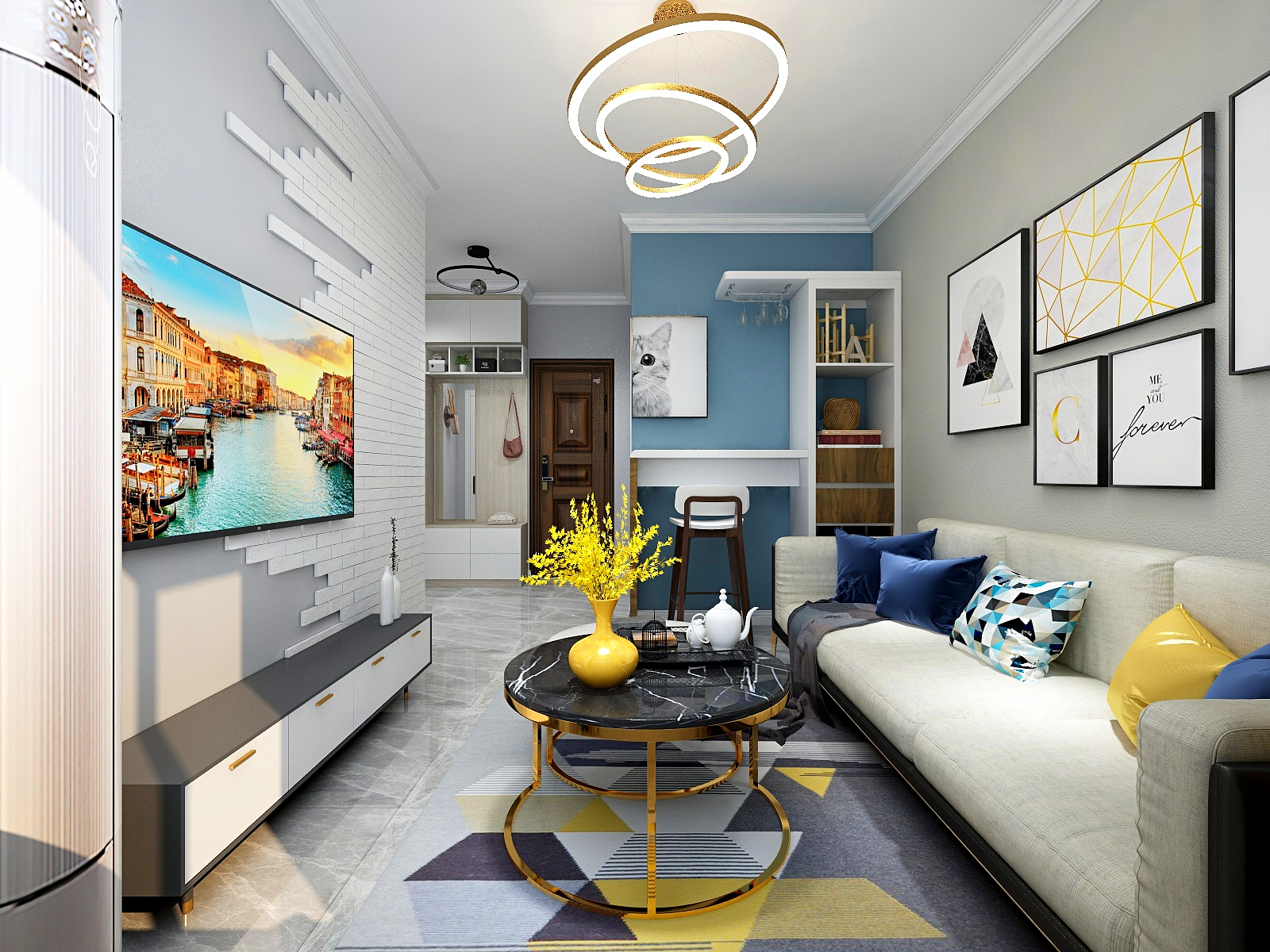 李传伦-中海国际社区48.50㎡公寓B户型1室1厅1卫1厨-装修设计方案