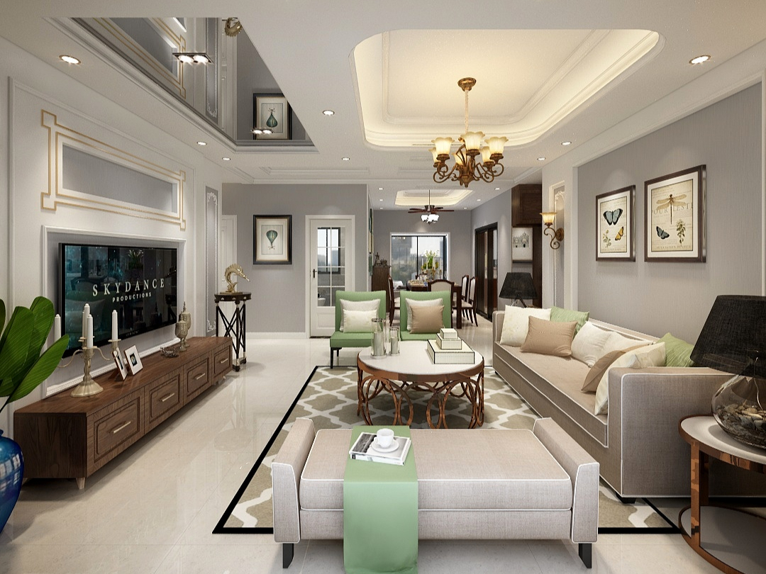 姚广龙-现代美式简约居室装修效果图