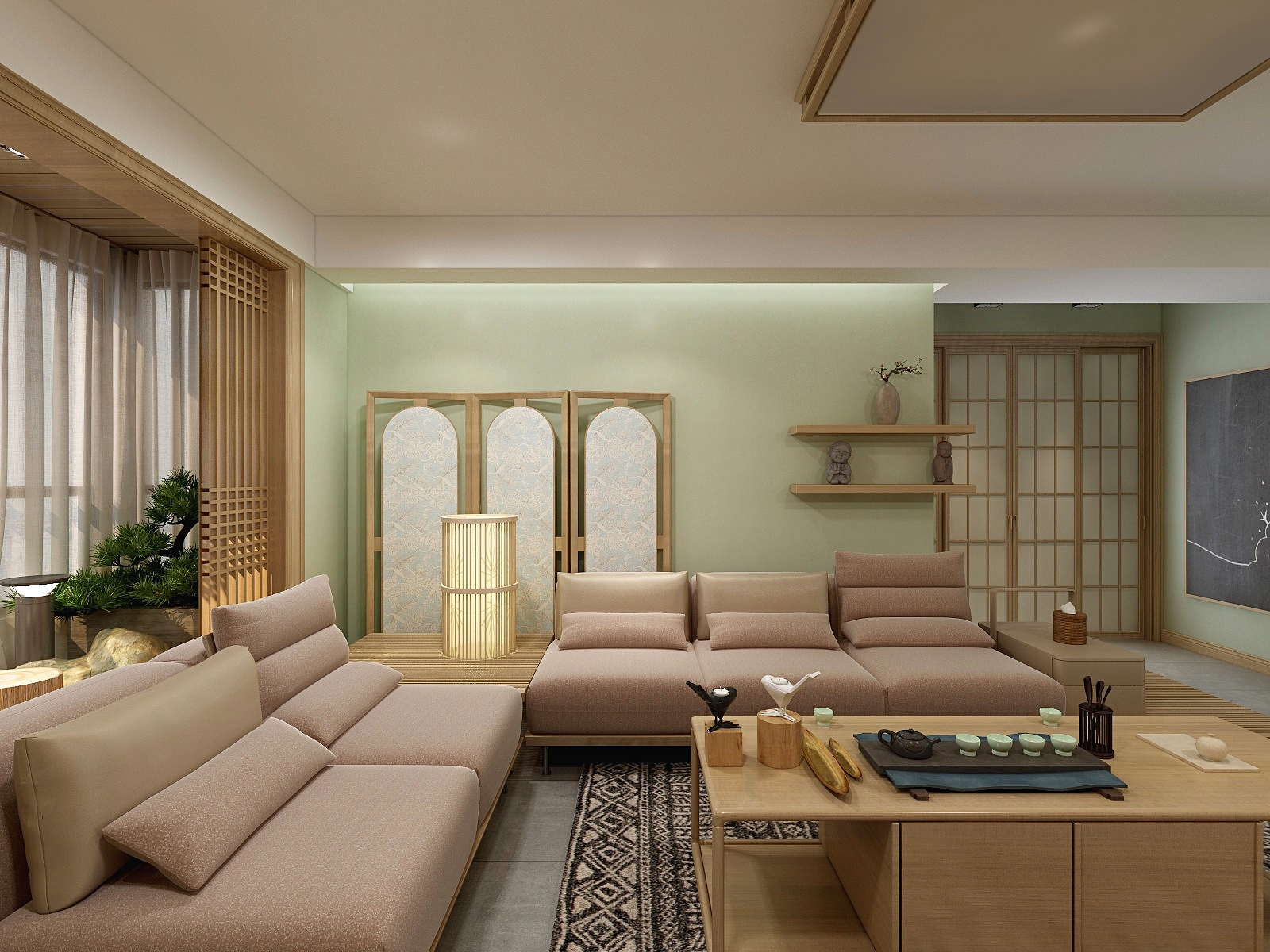 贾力祥-中车国际广场—180㎡日式装修效果图