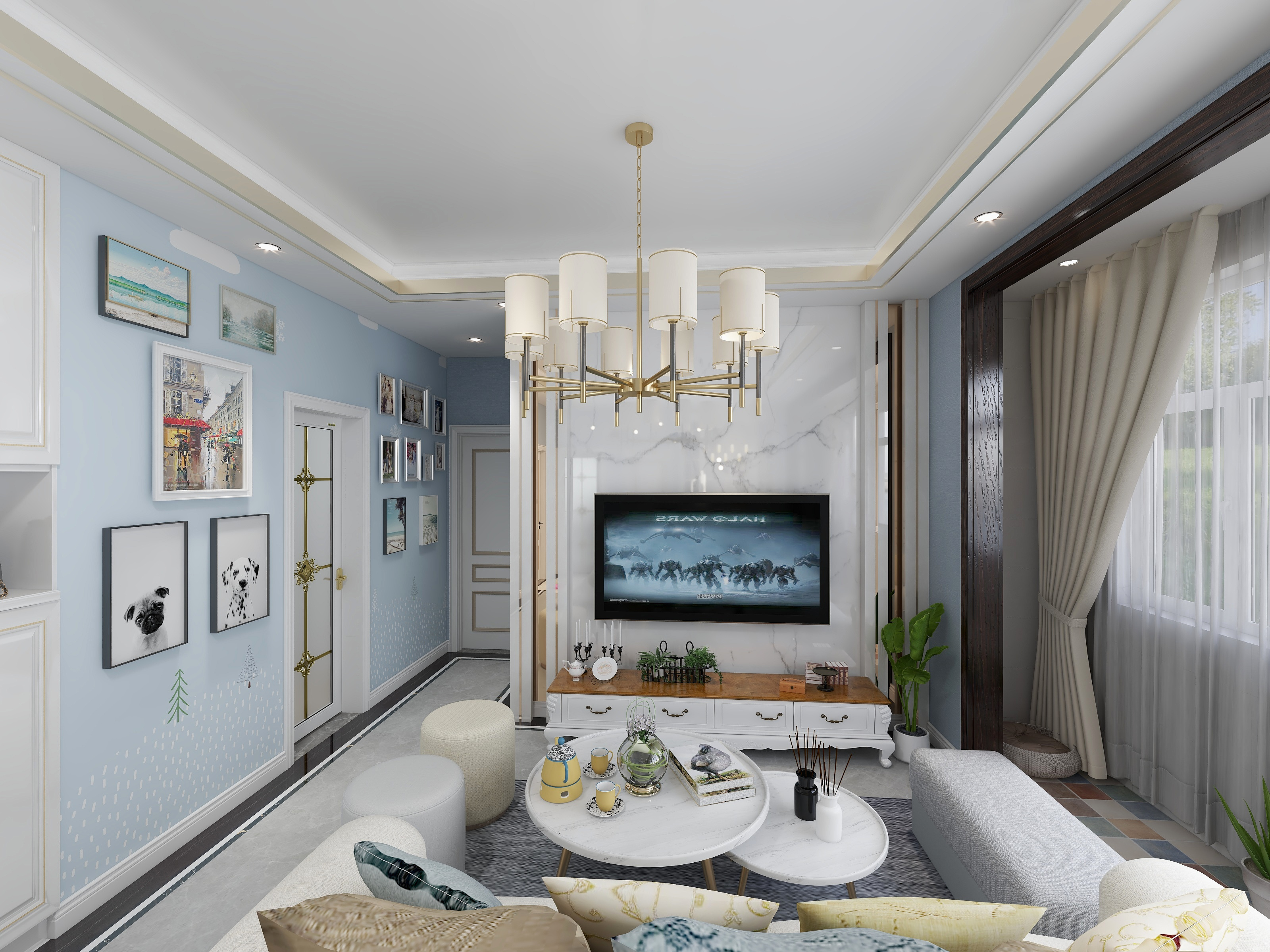 尹国菲-【轻奢】瑞和园-客餐厅-装修设计方案