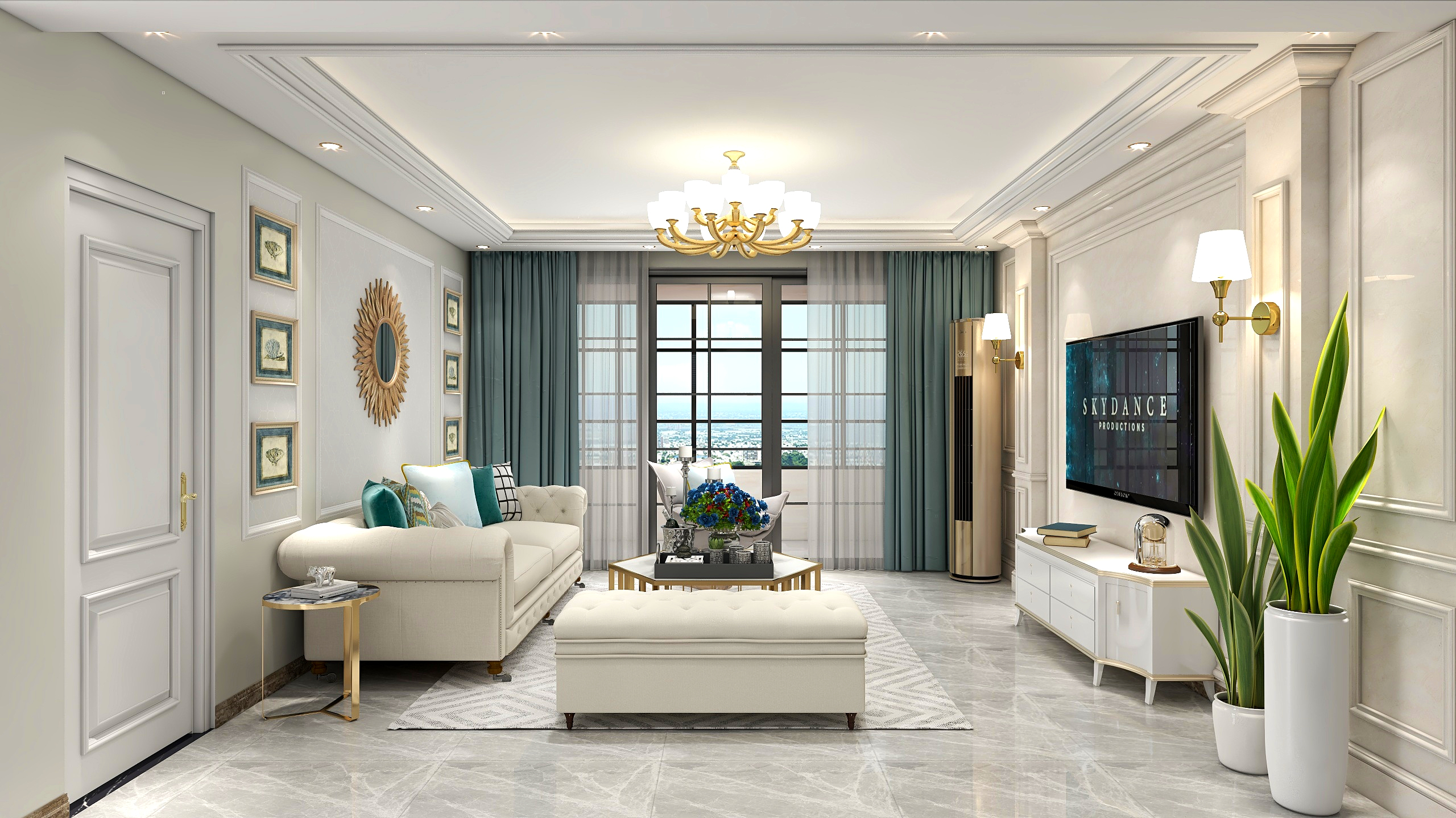 刘柄岑-94平欧式一居装修效果图