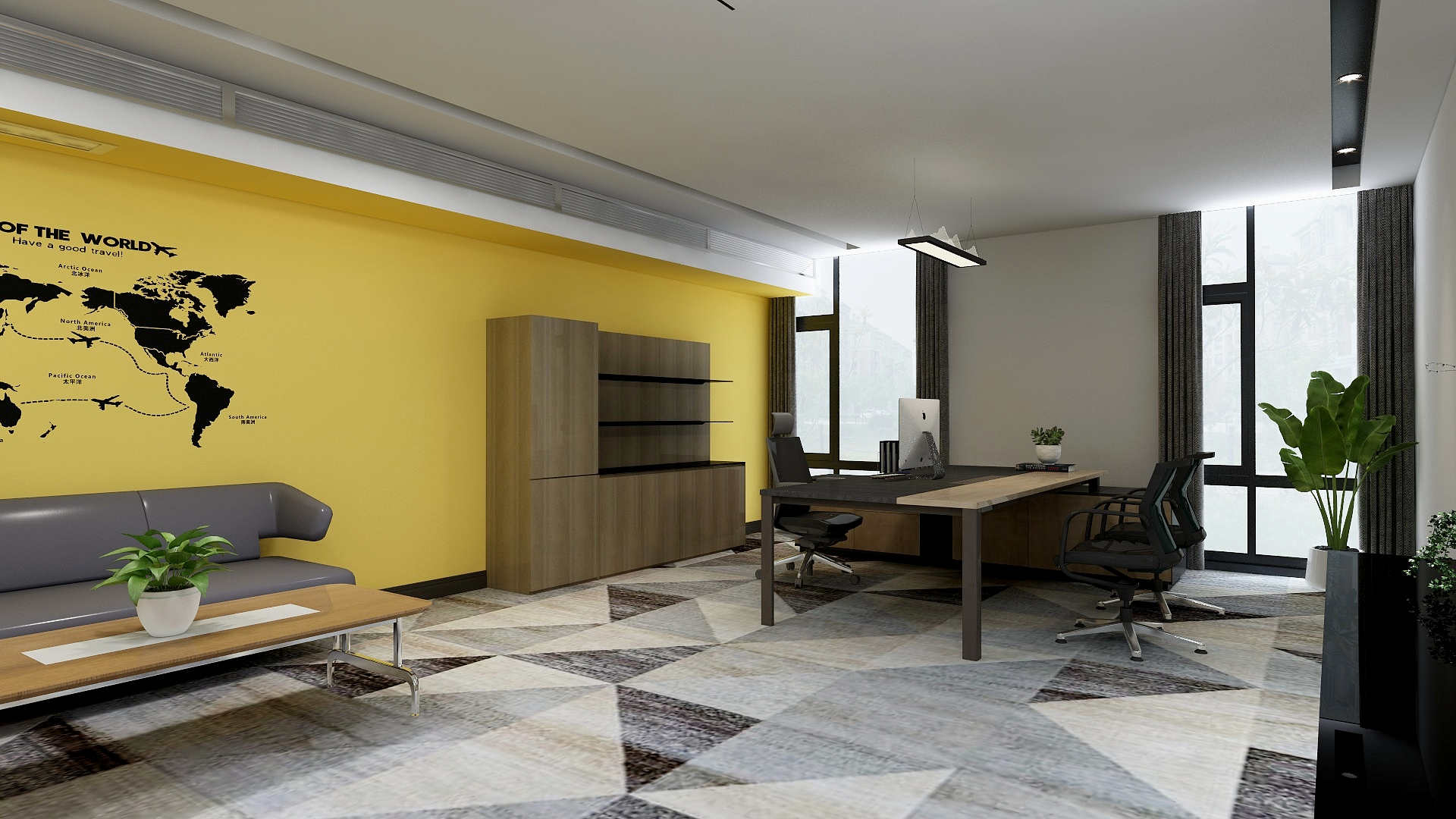 罗丽-攀枝花-正职办公室-明御色-最新-装修设计方案