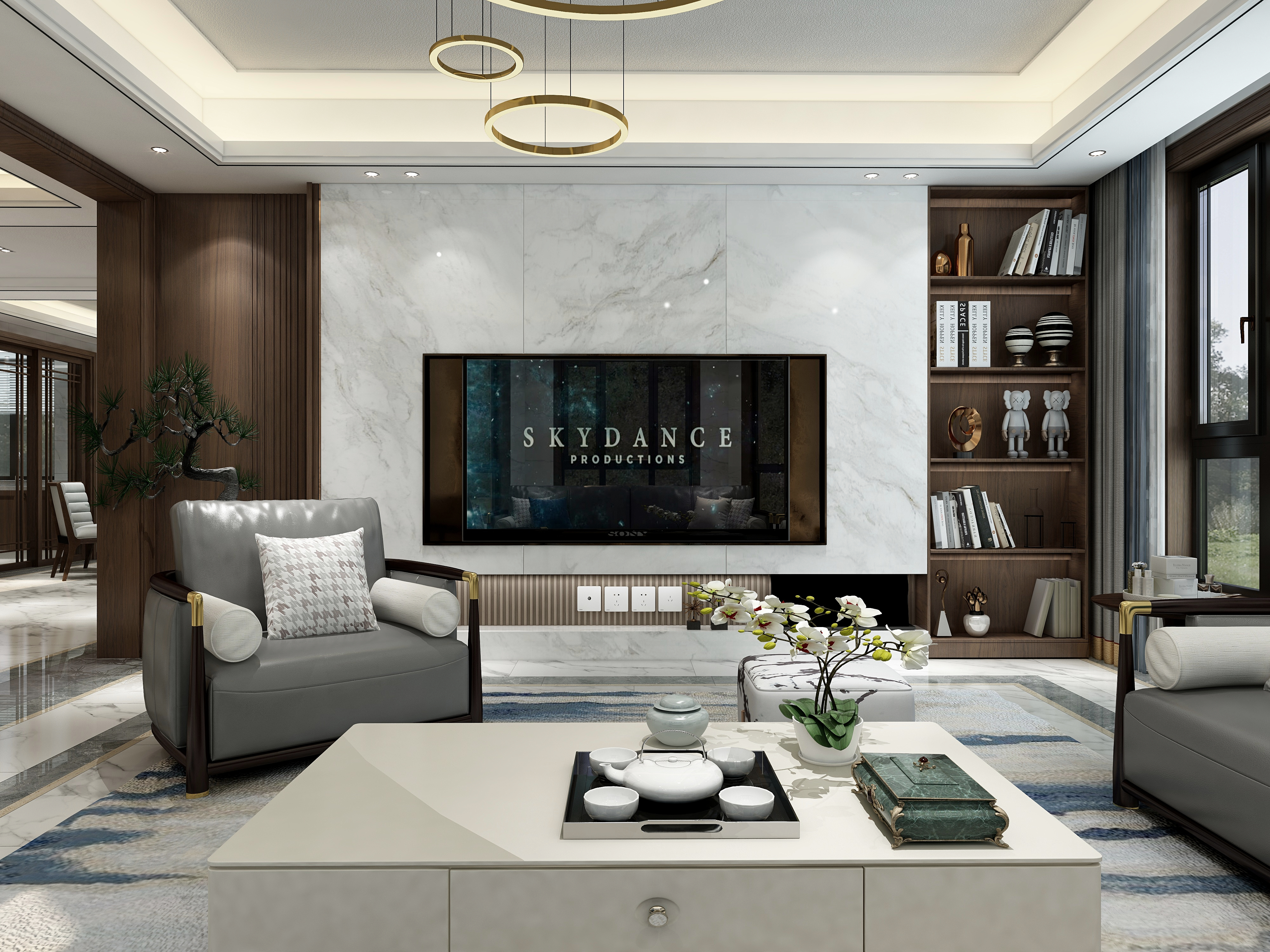 黄建-《归隐）新中式|三层自建别墅装修效果图