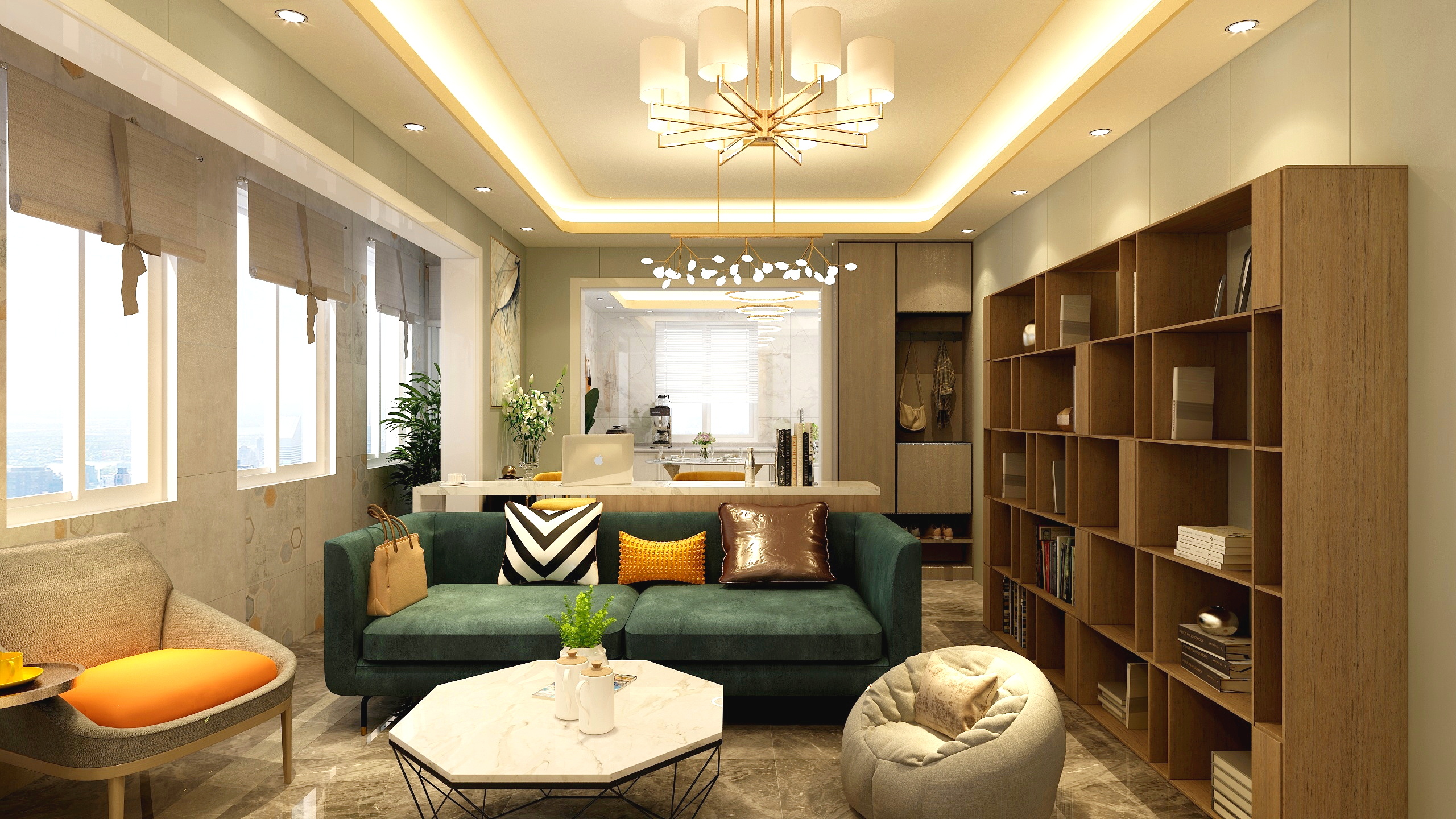 绿轩源装饰01-瑞和园89.50㎡B户型3室2厅1卫-装修设计方案