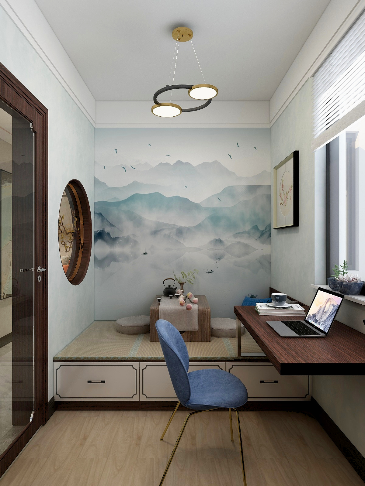 秦宏光-平安大宅设计师-书香茶韵装修效果图