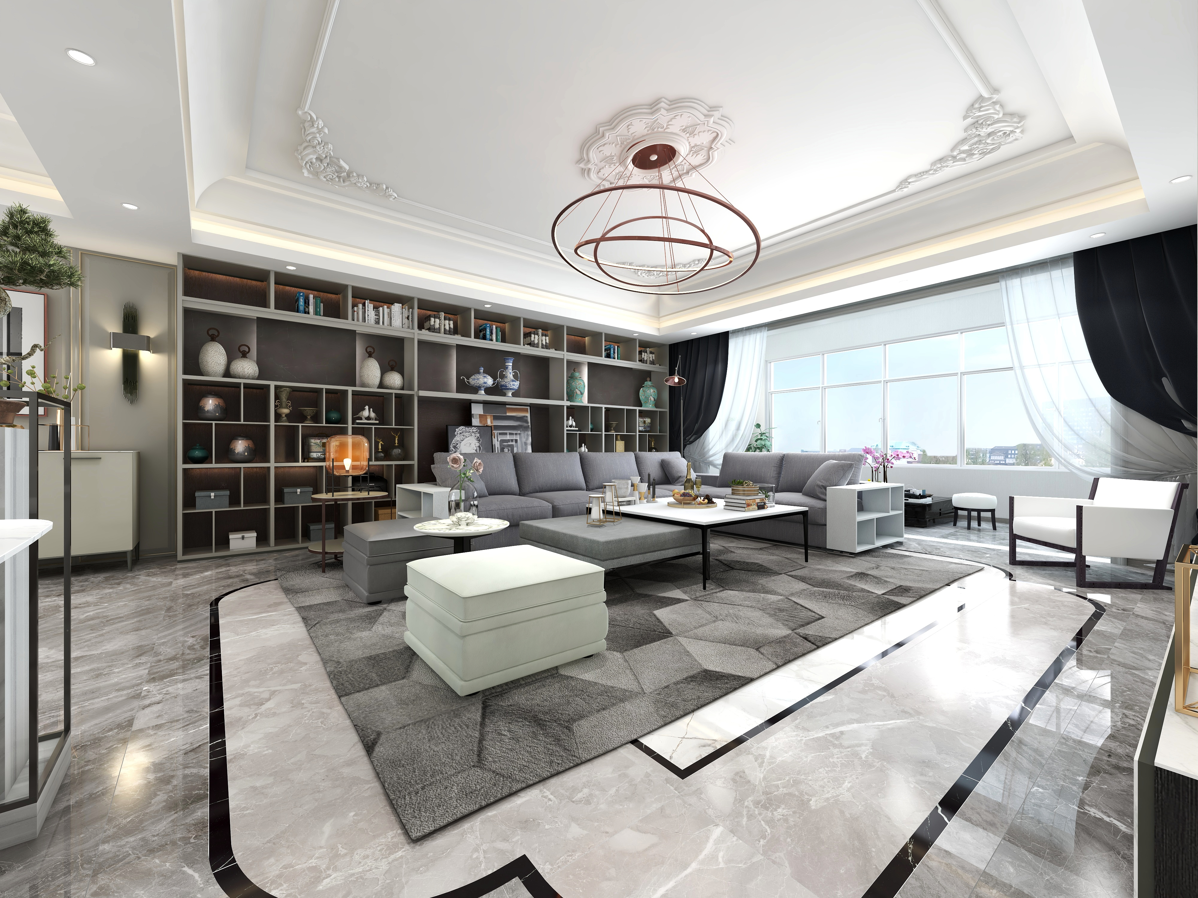 liuyangboloni-正军320平米轻奢大平层装修效果图