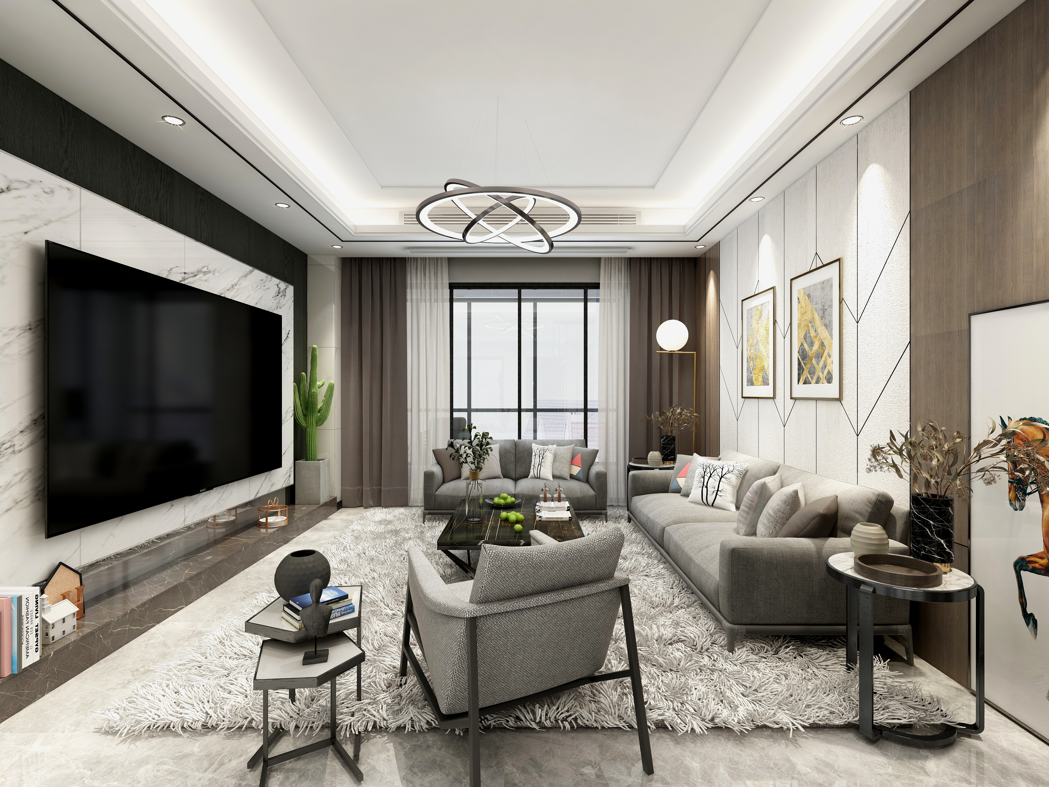 设计师晓风-120方三居室现代轻奢装修效果图