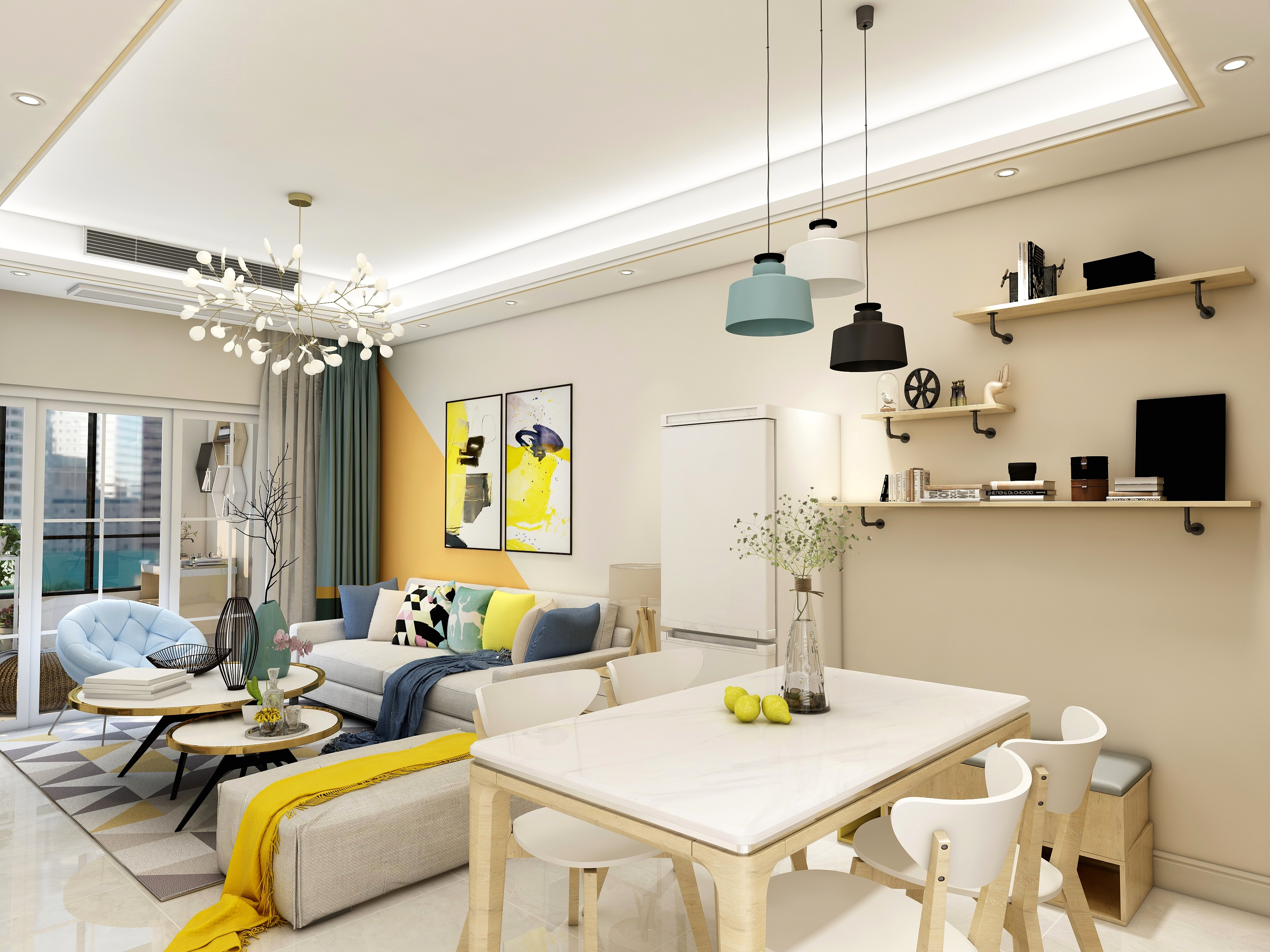 思思苹果个人账号-85平方现代混搭3房-装修设计方案