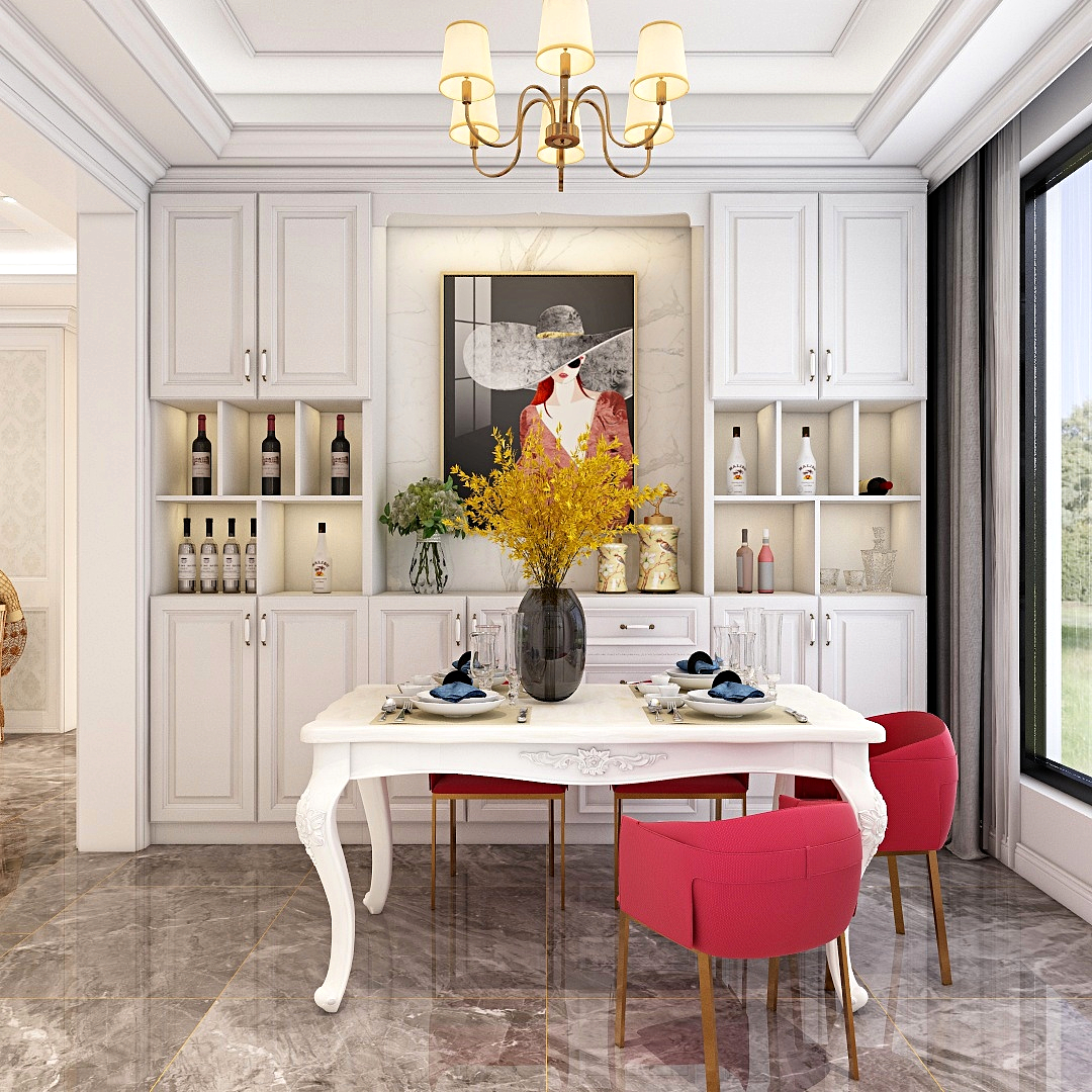 王哲-134方-美式轻奢-三室装修效果图