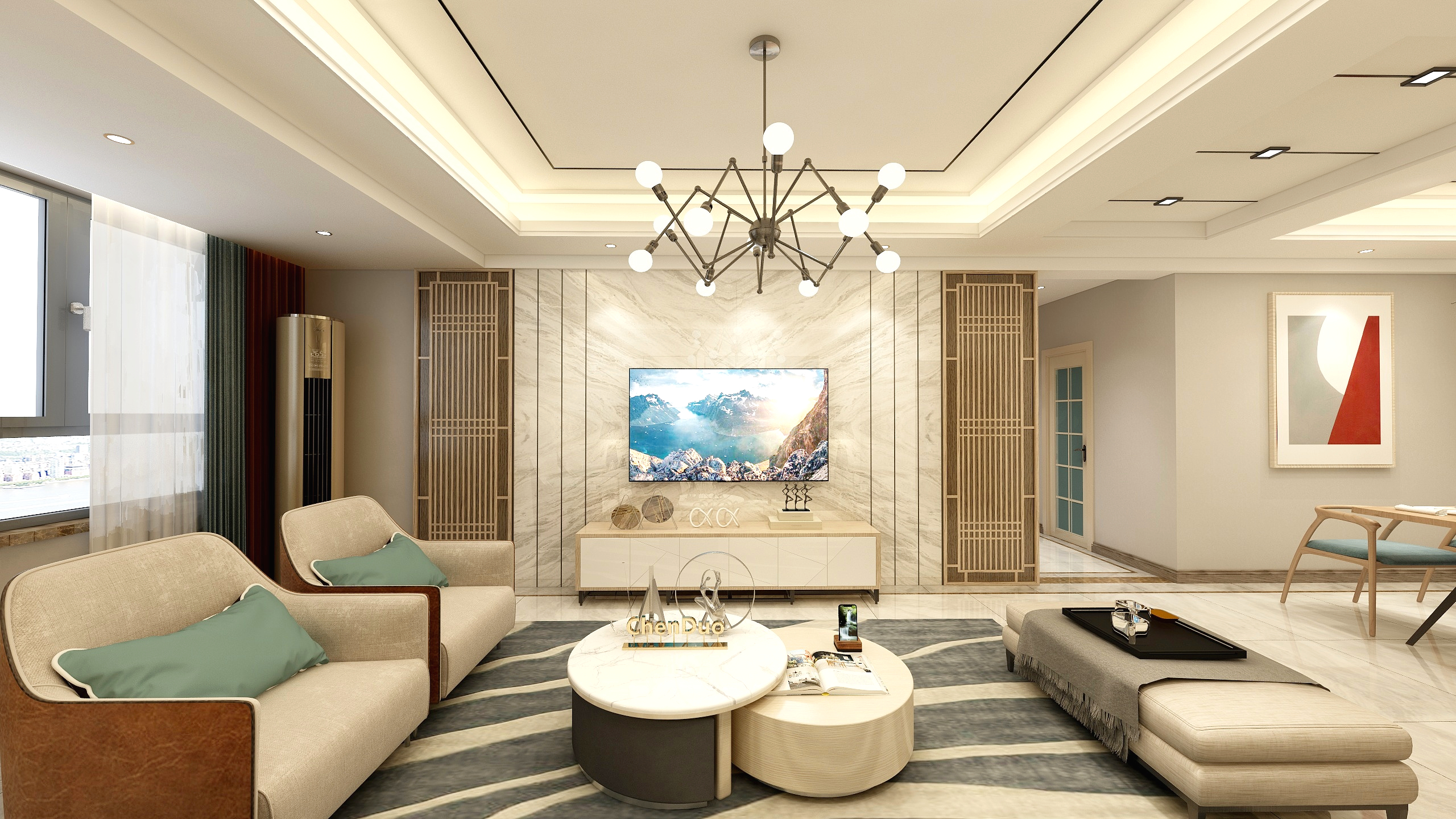 沈有波-172方现代三居装修效果图