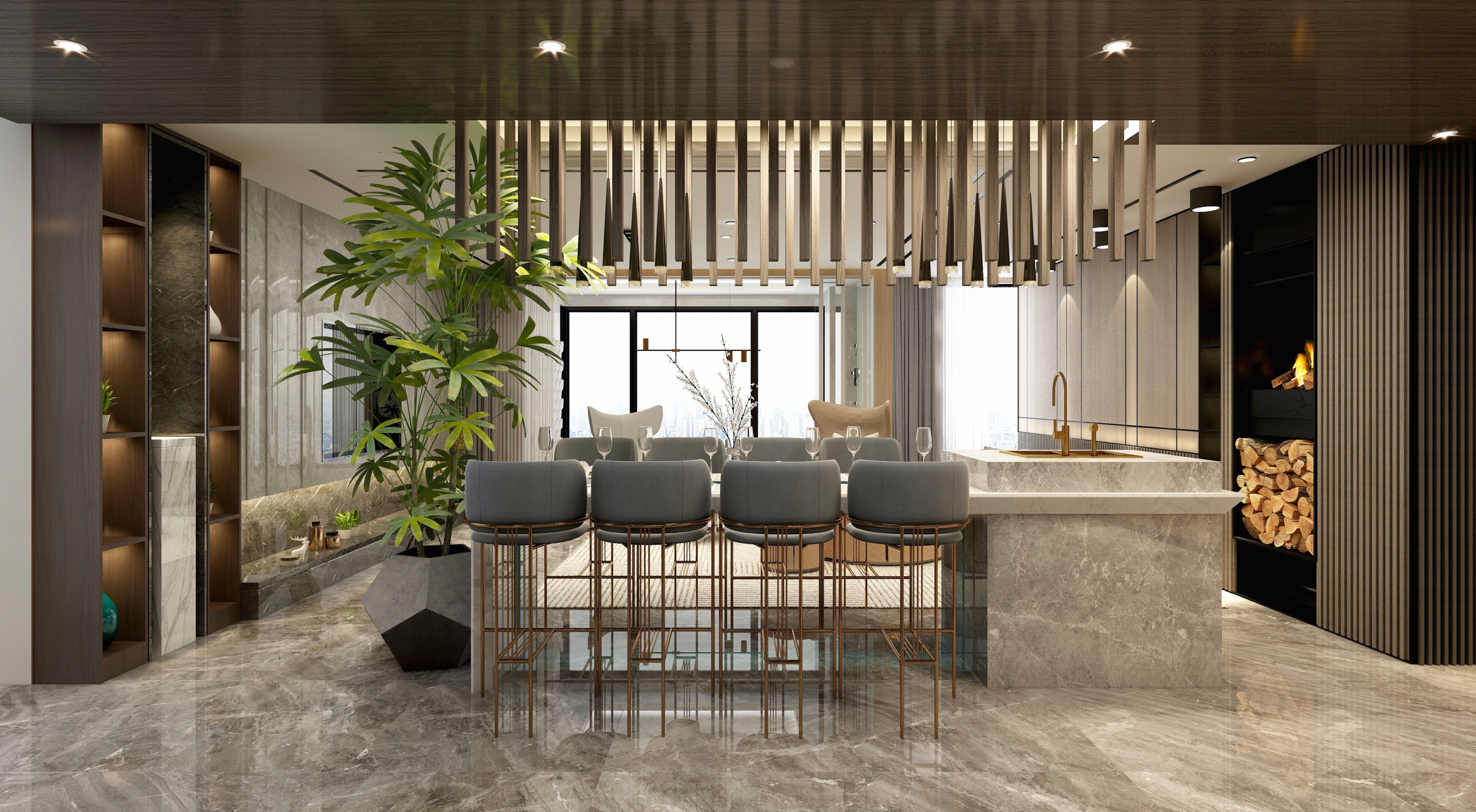 Ellen空间设计-236平混搭四居室装修效果图