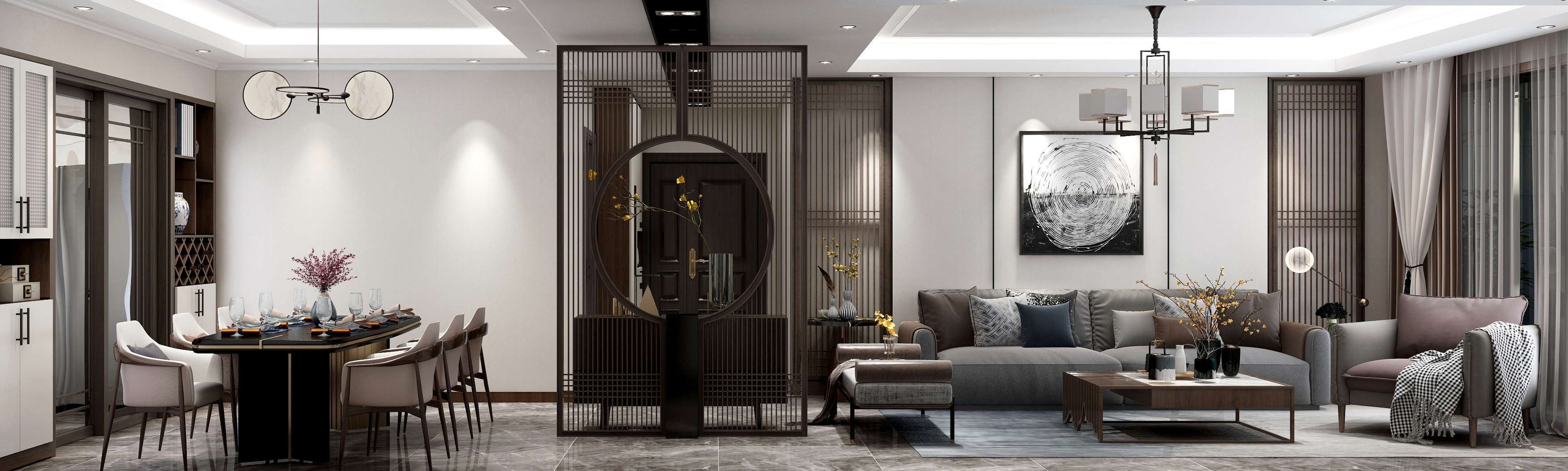 筑家装饰公司-122方新中式三居-装修设计方案