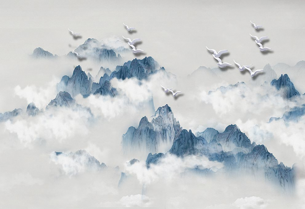 A新中式意境山水背景墙【艺轩壁画】JM-26643D模型