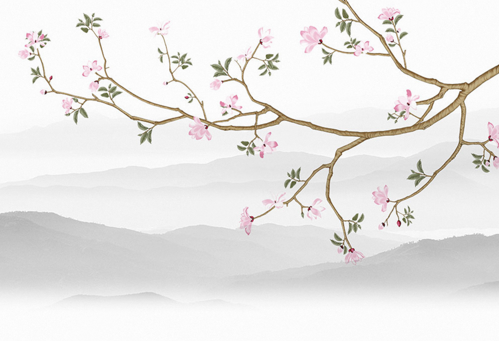 AA新中式意境山水背景墙【艺轩壁画】YG36803D模型