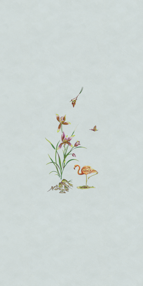 JN16905 Birds and Flowers 3D Wallpaper in Light Gray