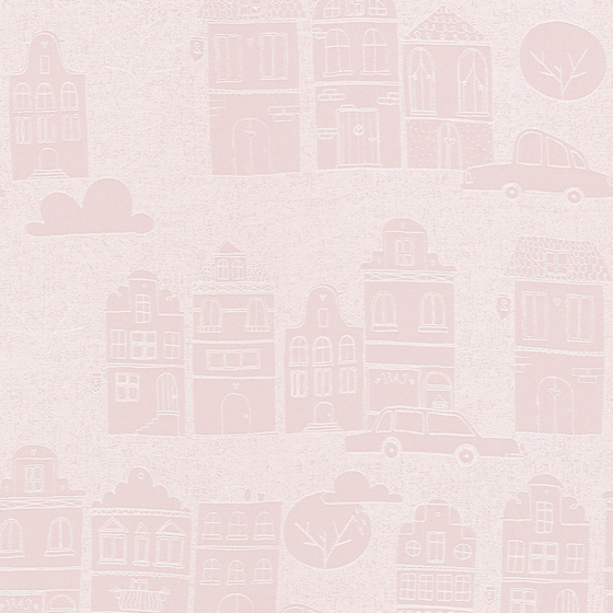 Pink Children's Seamless Wallpaper 3D Model