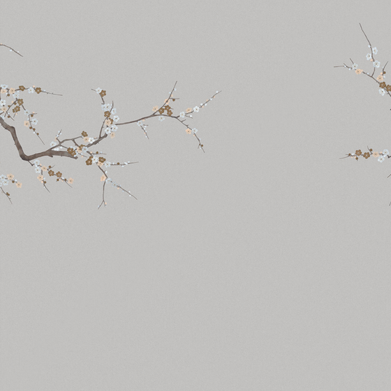 Beetle Mural Chinese Flower and Bird Wallpaper Fabric
