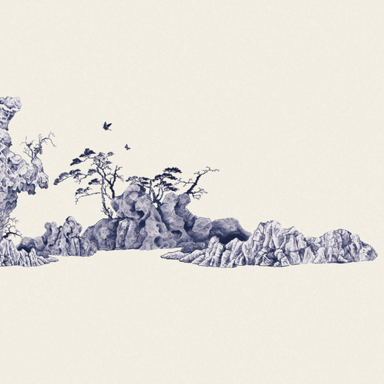 Beetle Mural Taihu Stone G22012K-B Wallpaper Fabric