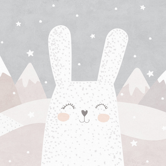 Custom Rabbit Wallpaper Mural for Children's Room