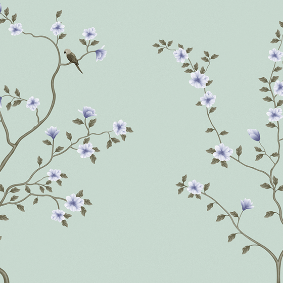 Jia Blue Wall Cloth Background Mural 3D Model