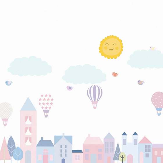 Charming Pink Children's Wallpaper 3D Model - 1000x776