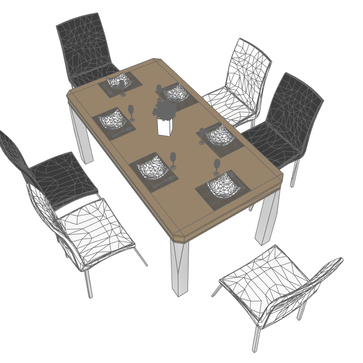 4631682香榭丽舍-餐桌组合3D模型