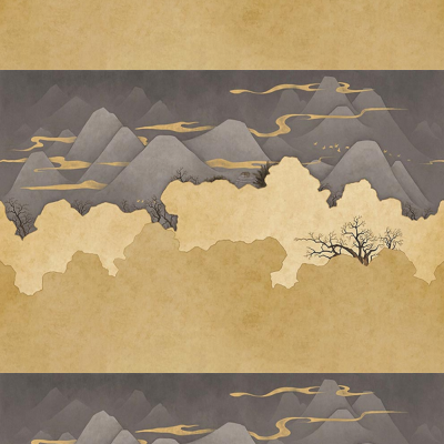 AA新中式意境山水背景墙【艺轩壁画】CT-095