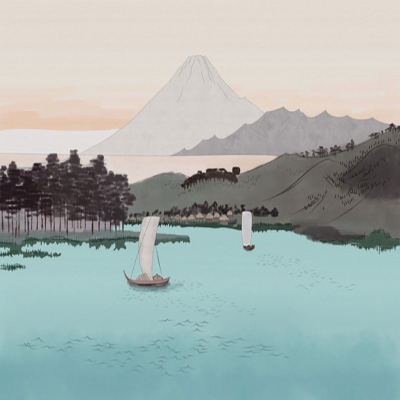 现代新中式壁纸山峰抽象水墨墙纸国画山水壁画书房背景墙山水墙布艺轩壁画RR101