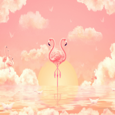 浪漫女儿房墙布儿童房壁纸背景墙图案艺轩壁画0  (3)