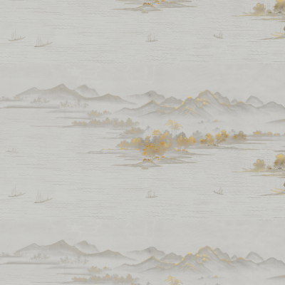 甲壳虫壁画中式山水G22046-A墙纸墙布