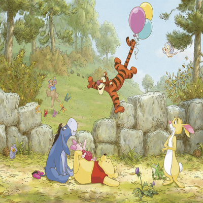 【艺轩壁画】维尼熊儿童房壁纸墙布定8-460_winnie_pooh_ballooning_m_ma