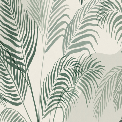 艾莎壁画绿色棕榈叶简约壁纸壁画热带绿植客厅卧室背景墙墙布定制