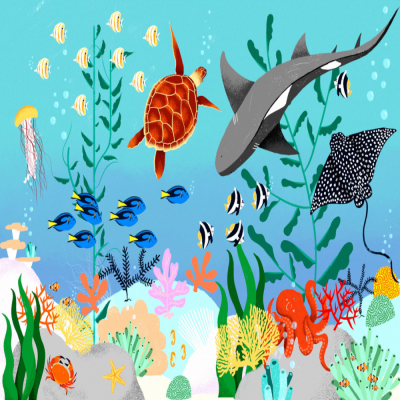 潜水员卧室背景墙壁纸【艾莎壁画】esia.taobao.com