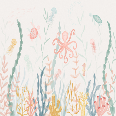 海产的卧室背景墙壁纸【艾莎壁画】esia.taobao.com