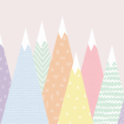 彩虹山脉客厅卧室背景墙壁纸【艾莎壁画】esia.taobao.com