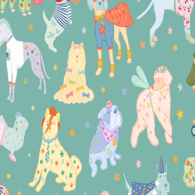Pawty Green客厅卧室背景墙壁纸【艾莎壁画】esia.taobao.com